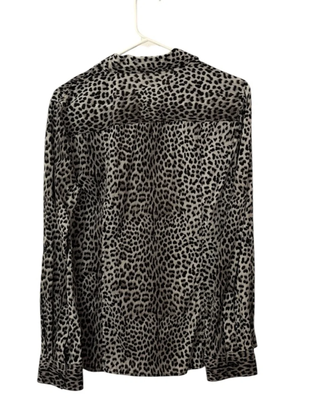 Michael Kors Gray & Black Animal Print Button Down Blouse